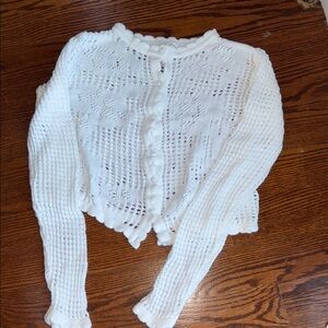 Women's White Button-Up Sweater